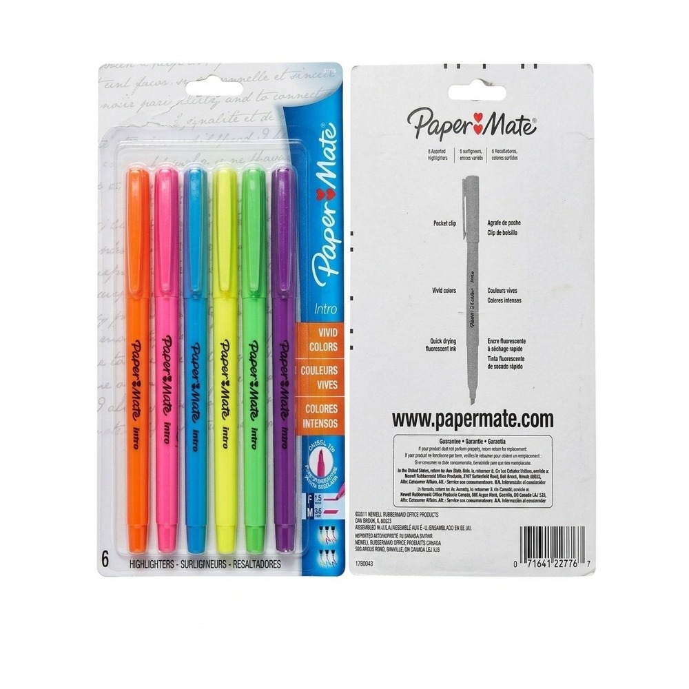 Paper Mate Intro Accent Highlighters 6 Count Vivid Scented Assorted Colors 2011‎